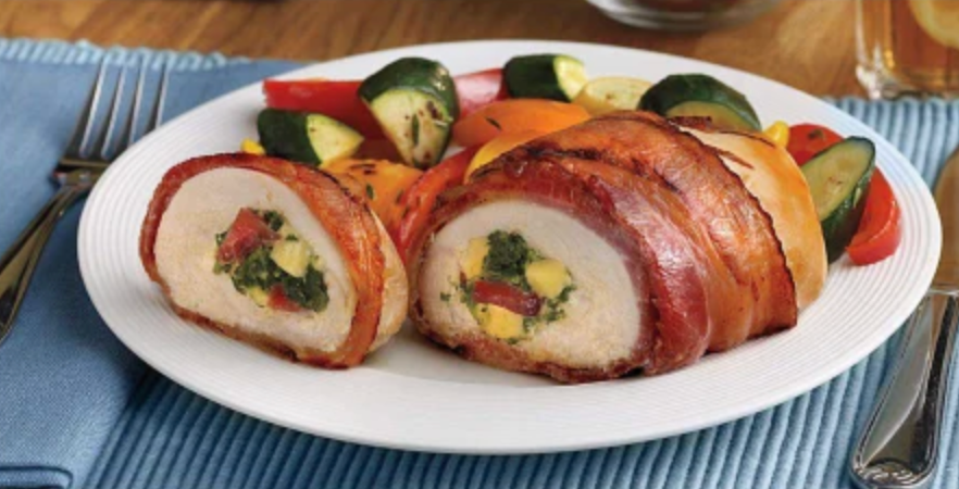 Bacon Wrapped Chicken Roulade